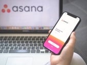 Asana logo on laptop and mobile phone.