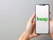 Keap logo displayed on a mobile phone screen