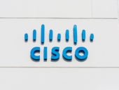 Cisco logo near Cisco headquarters campus in Silicon Valley.