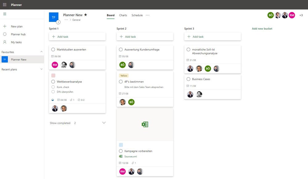 Kanban board in Microsoft Planner.